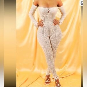 Bad Society Club Cream Jumpsuit